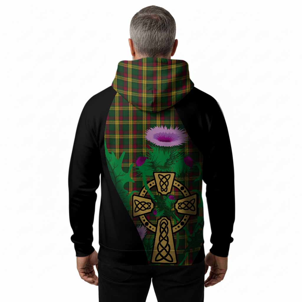 MacMillan (McMillan) Tartan Crest Hoodie Celtic Cross Thistle Flowers