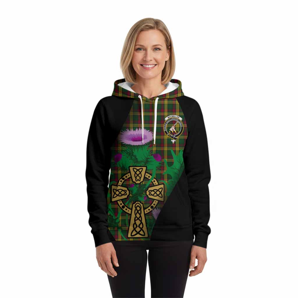 MacMillan (McMillan) Tartan Crest Hoodie Celtic Cross Thistle Flowers