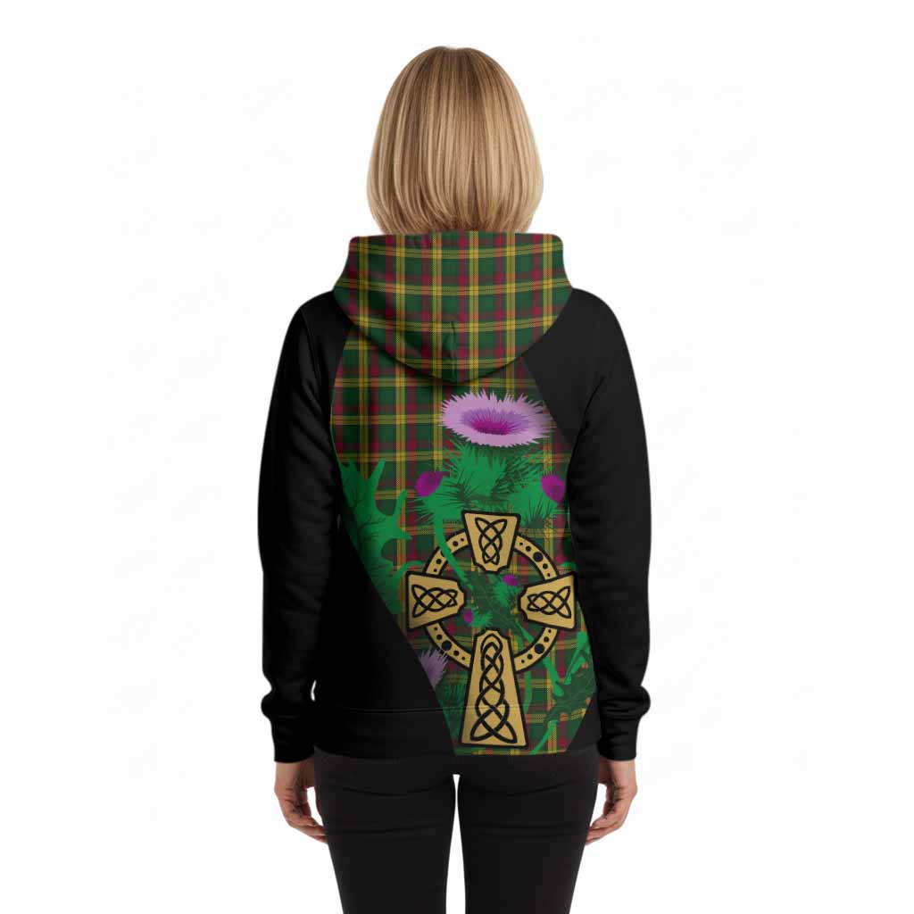 MacMillan (McMillan) Tartan Crest Hoodie Celtic Cross Thistle Flowers
