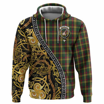 MacMillan (McMillan) Tartan Crest Hoodie Celtic Knot and Triple Trickle Spiral Symbols