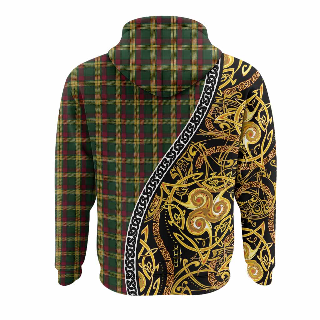 MacMillan (McMillan) Tartan Crest Hoodie Celtic Knot and Triple Trickle Spiral Symbols