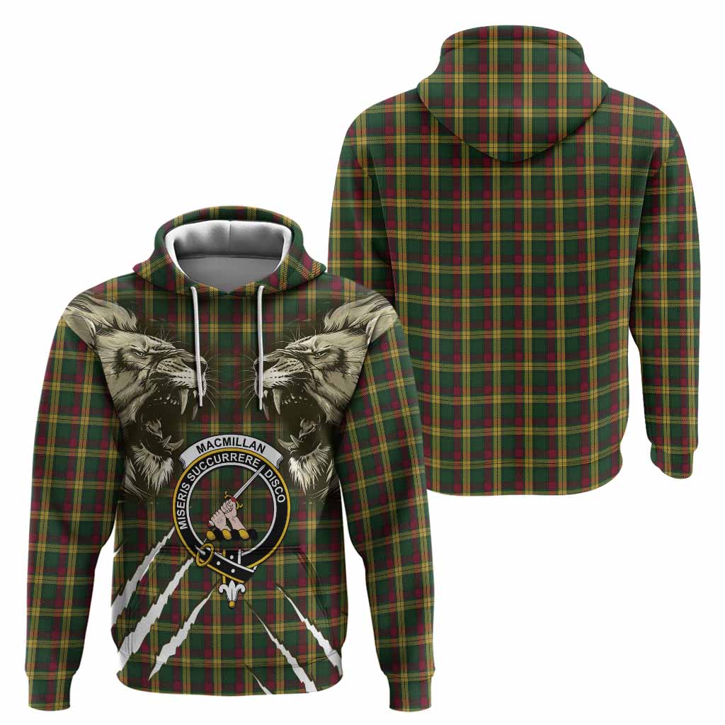 MacMillan (McMillan) Tartan Crest Hoodie Ferocious Lion Style