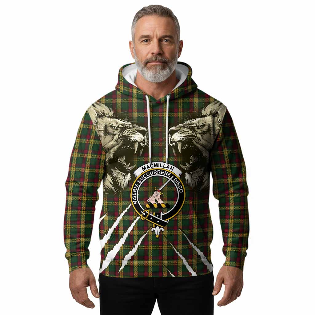 MacMillan (McMillan) Tartan Crest Hoodie Ferocious Lion Style