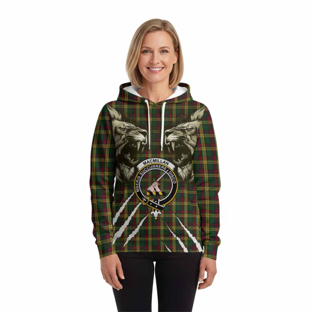 MacMillan (McMillan) Tartan Crest Hoodie Ferocious Lion Style