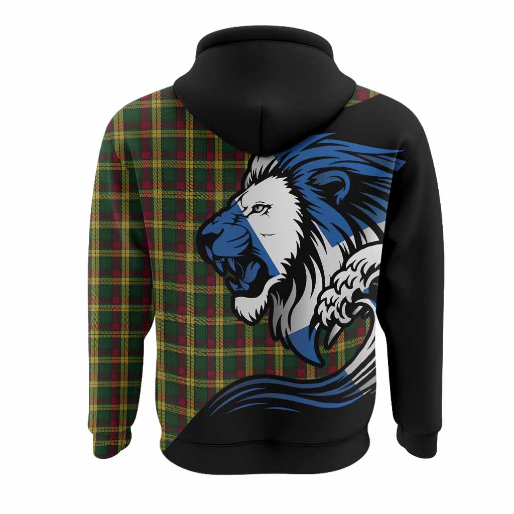 MacMillan (McMillan) Tartan Crest Hoodie Scottish Golden Lions Wave Flow