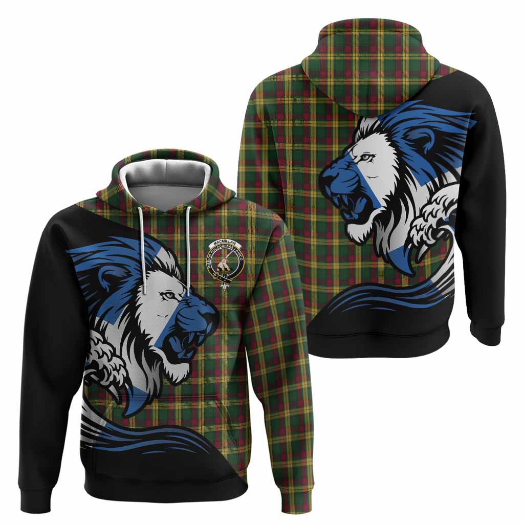 MacMillan (McMillan) Tartan Crest Hoodie Scottish Golden Lions Wave Flow