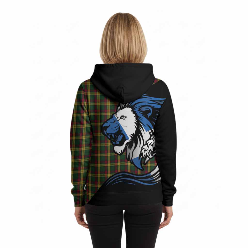 MacMillan (McMillan) Tartan Crest Hoodie Scottish Golden Lions Wave Flow