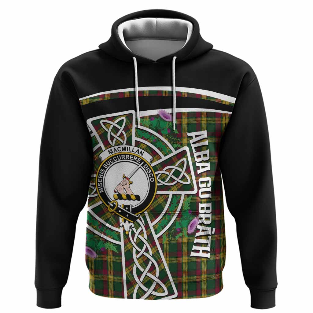 MacMillan (McMillan) Tartan Crest Hoodie Scottish Thistle Celtic Cross Alba Gu Brath