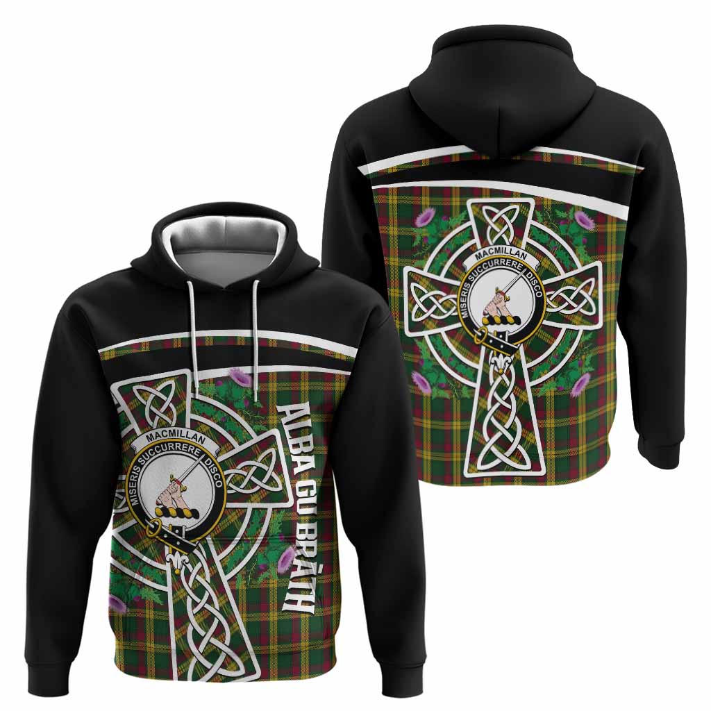 MacMillan (McMillan) Tartan Crest Hoodie Scottish Thistle Celtic Cross Alba Gu Brath