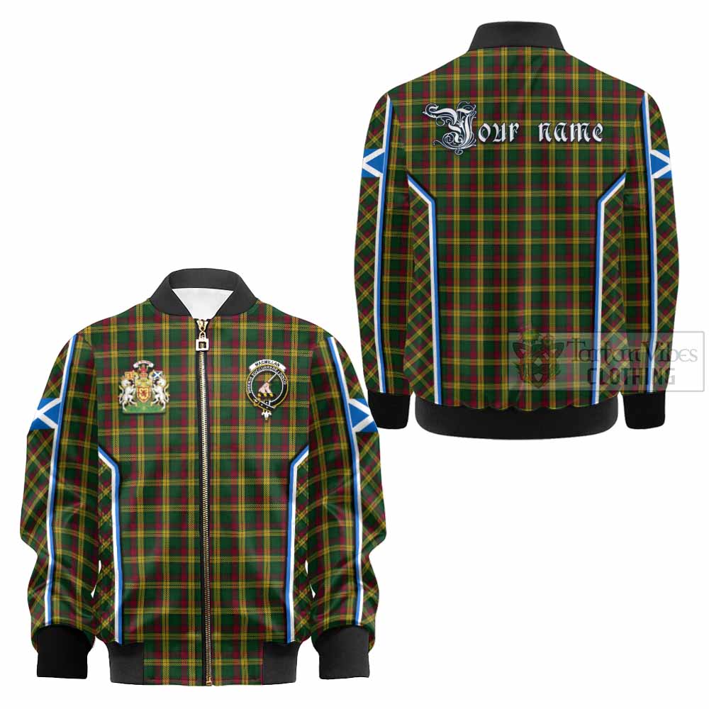 MacMillan (McMillan) Tartan Crest Kid Bomber Jacket Scotland Coat of Arm Flag Style - Tartan Vibes Clothing