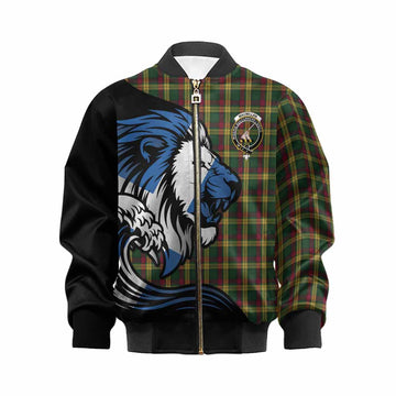 MacMillan (McMillan) Tartan Crest Kid Bomber Jacket Scottish Golden Lions Wave Flow