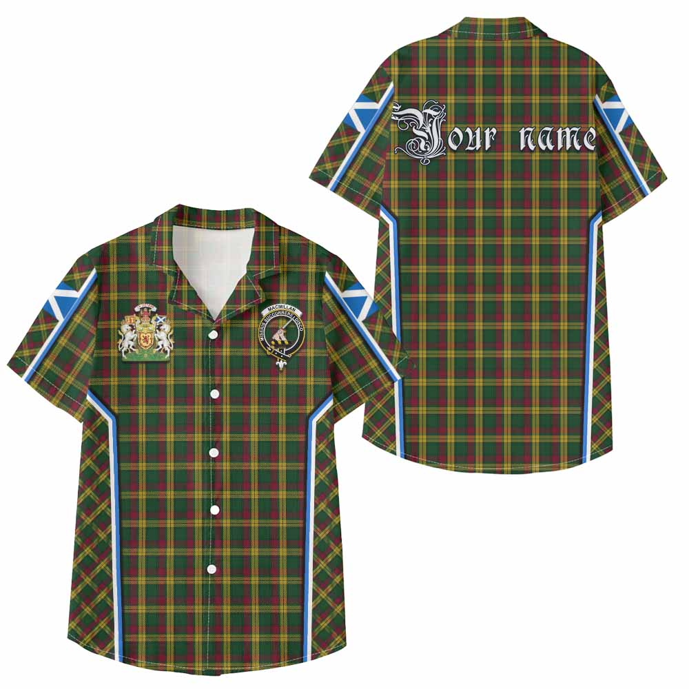 MacMillan (McMillan) Tartan Crest Kid Hawaiian Shirt Scotland Coat of Arm Flag Style - Tartan Vibes Clothing