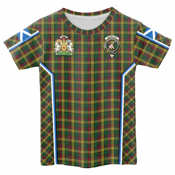 MacMillan (McMillan) Tartan Crest Kid T-shirt Scotland Coat of Arm Flag Style