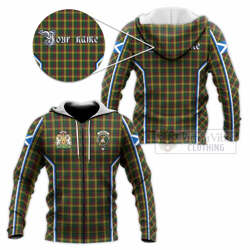 MacMillan (McMillan) Tartan Crest Knitted Hoodie Scotland Coat of Arm Flag Style - Tartan Vibes Clothing