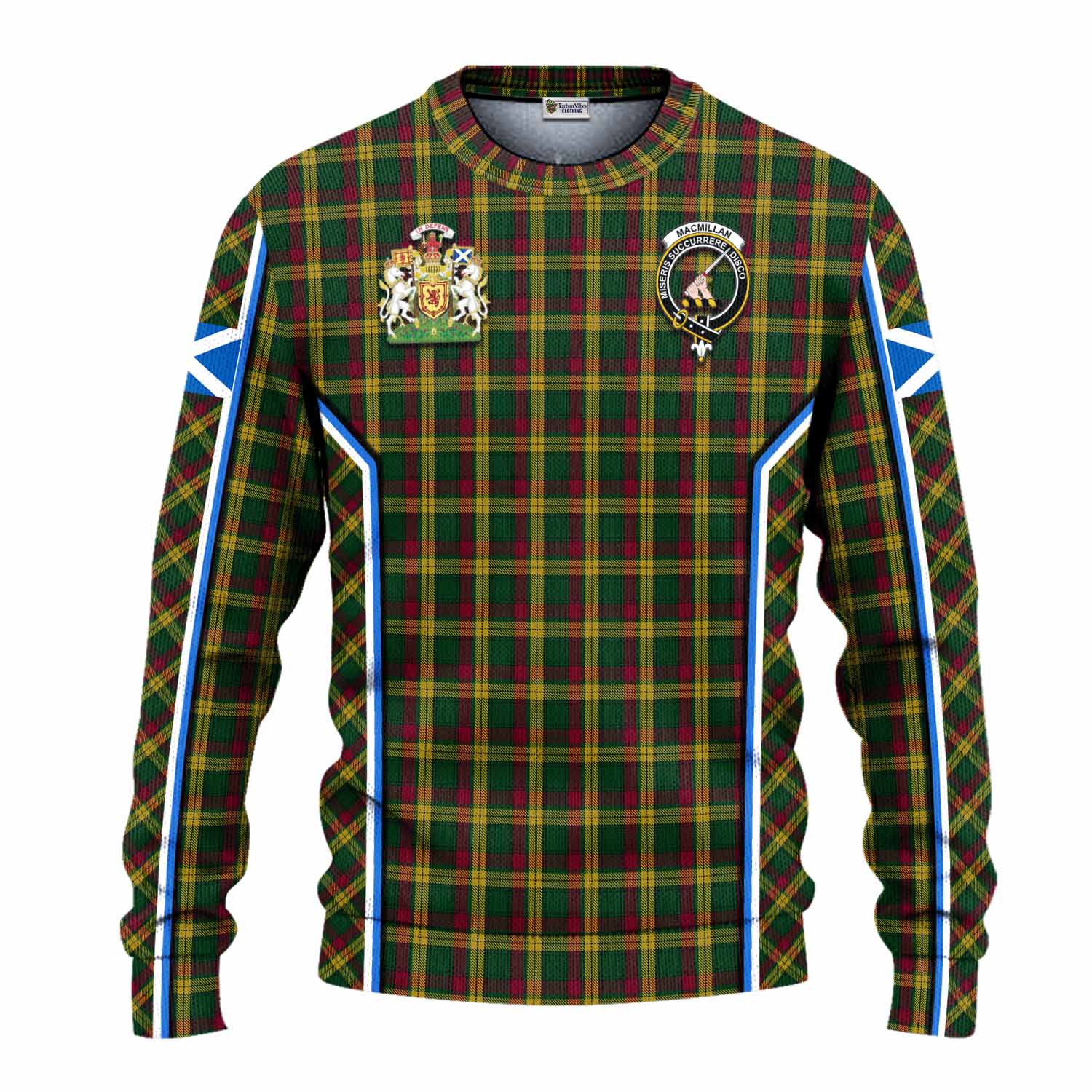 MacMillan (McMillan) Tartan Crest Knitted Sweater Scotland Coat of Arm Flag Style - Tartan Vibes Clothing