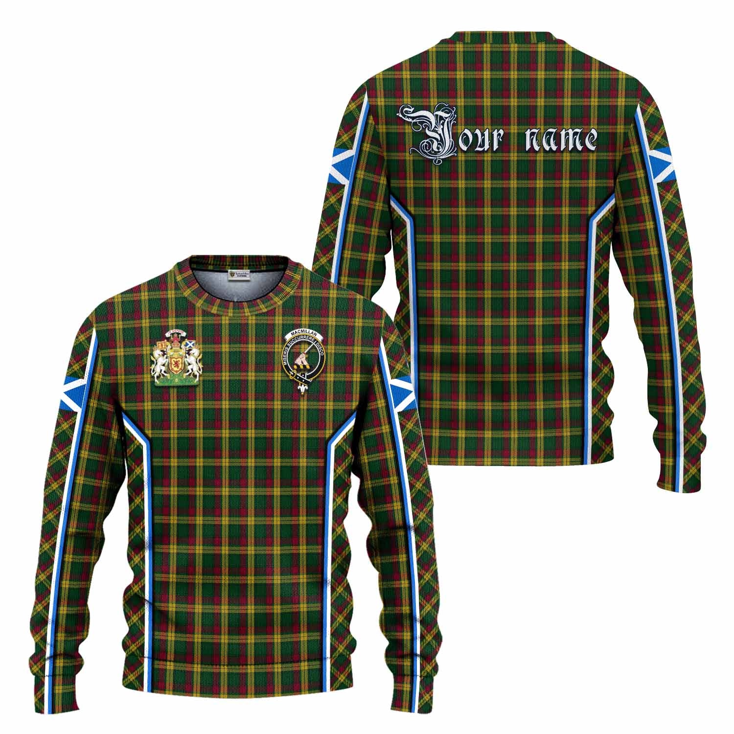 MacMillan (McMillan) Tartan Crest Knitted Sweater Scotland Coat of Arm Flag Style - Tartan Vibes Clothing