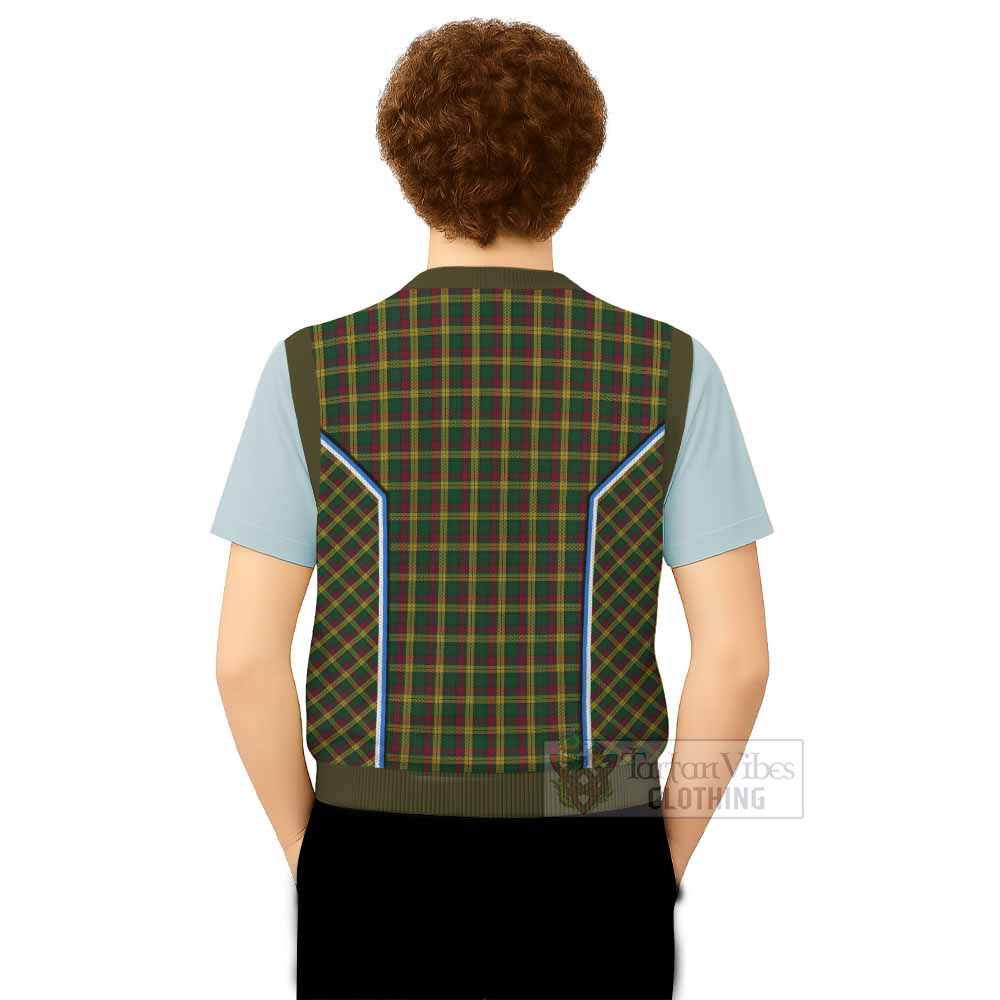 MacMillan (McMillan) Tartan Crest Knitted V-Neck Vest Scotland Coat of Arm Flag Style - Tartan Vibes Clothing