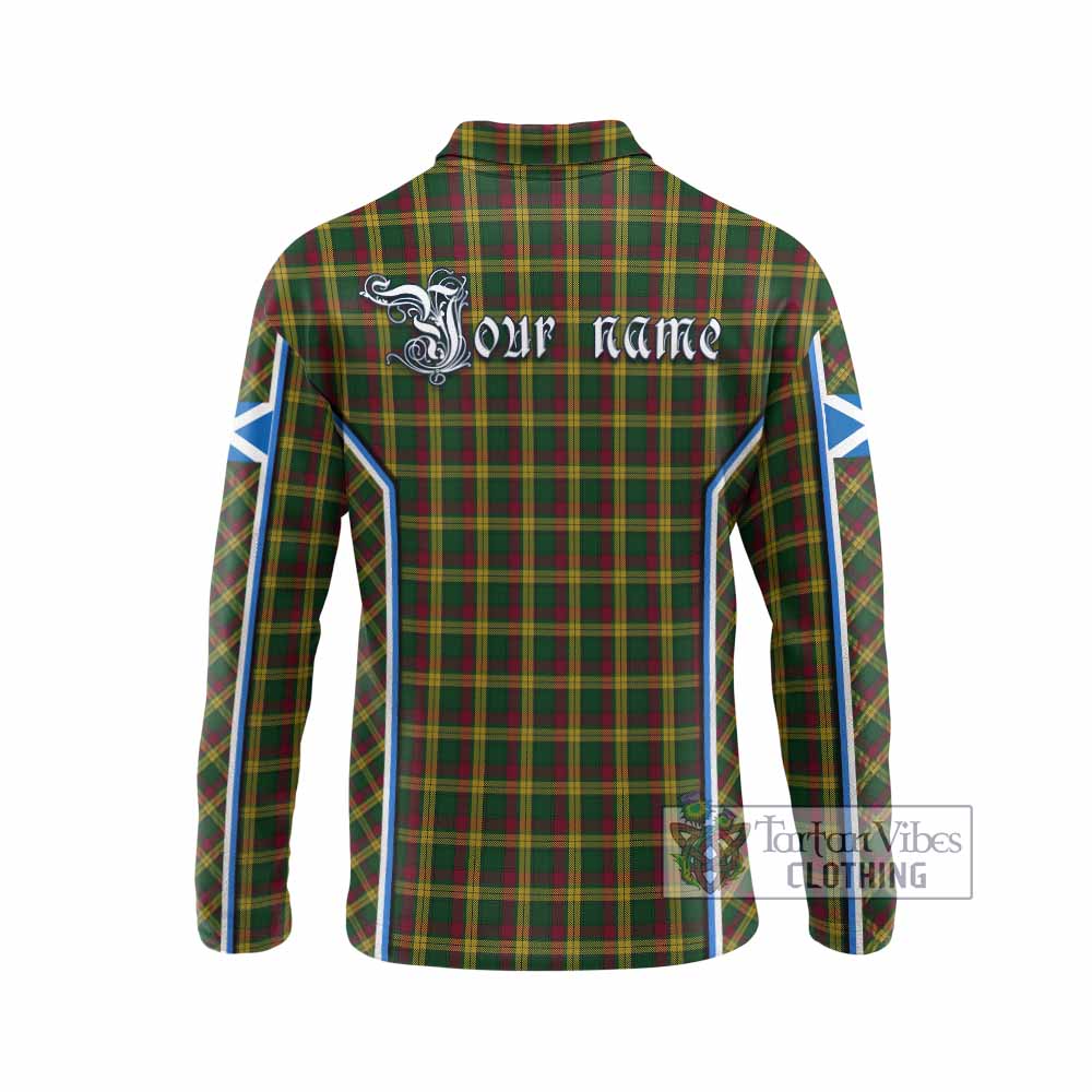 MacMillan (McMillan) Tartan Crest Long Sleeve Polo Shirt Scotland Coat of Arm Flag Style - Tartan Vibes Clothing