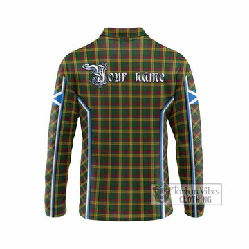 MacMillan (McMillan) Tartan Crest Long Sleeve Polo Shirt Scotland Coat of Arm Flag Style