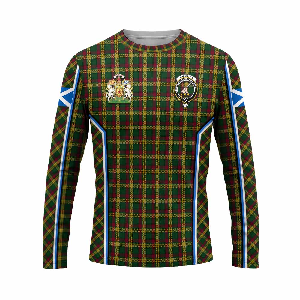 MacMillan (McMillan) Tartan Crest Long Sleeve T-Shirt Scotland Coat of Arm Flag Style - Tartan Vibes Clothing