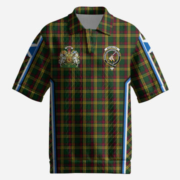 MacMillan (McMillan) Tartan Crest Men’s Polo Sweater Top Scotland Coat of Arm Flag Style