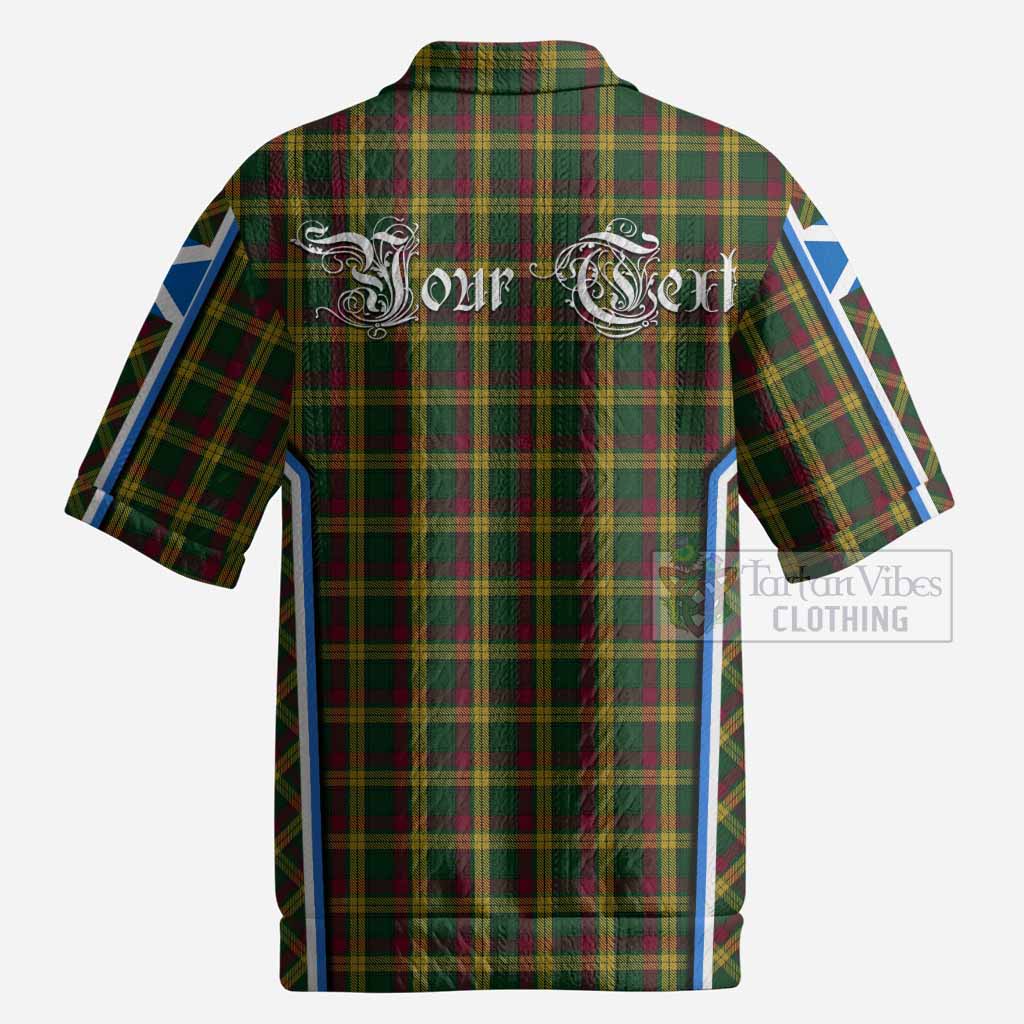 MacMillan (McMillan) Tartan Crest Men’s Polo Sweater Top Scotland Coat of Arm Flag Style