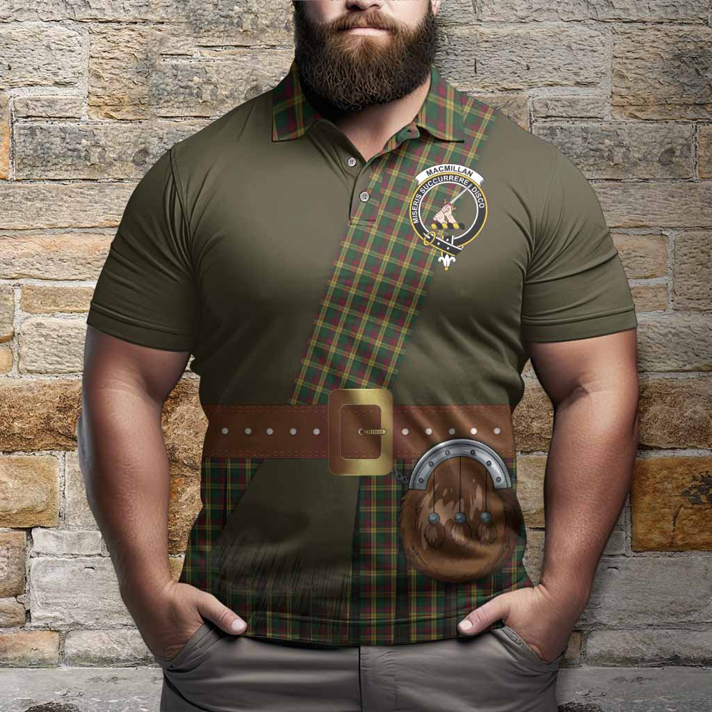 MacMillan (McMillan) Tartan Crest Polo Shirt Kilt Costume Style