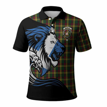 MacMillan (McMillan) Tartan Crest Polo Shirt Scottish Golden Lions Wave Flow