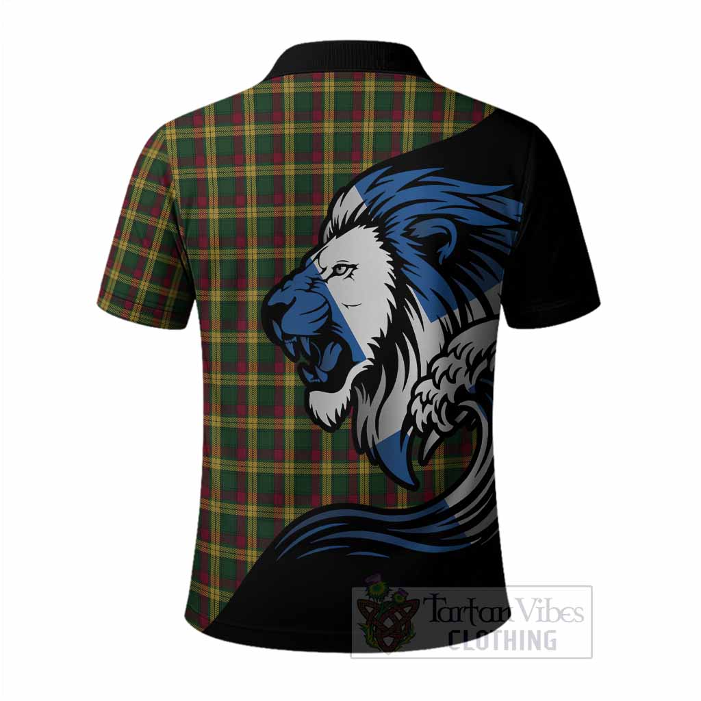 MacMillan (McMillan) Tartan Crest Polo Shirt Scottish Golden Lions Wave Flow