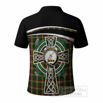 MacMillan (McMillan) Tartan Crest Polo Shirt Scottish Thistle Celtic Cross Alba Gu Brath