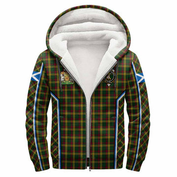 MacMillan (McMillan) Tartan Crest Sherpa Hoodie Scotland Coat of Arm Flag Style