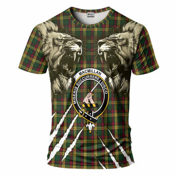 MacMillan (McMillan) Tartan Crest T-Shirt Ferocious Lion Style