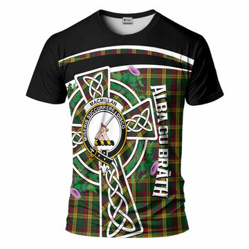 MacMillan (McMillan) Tartan Crest T-Shirt Scottish Thistle Celtic Cross Alba Gu Brath