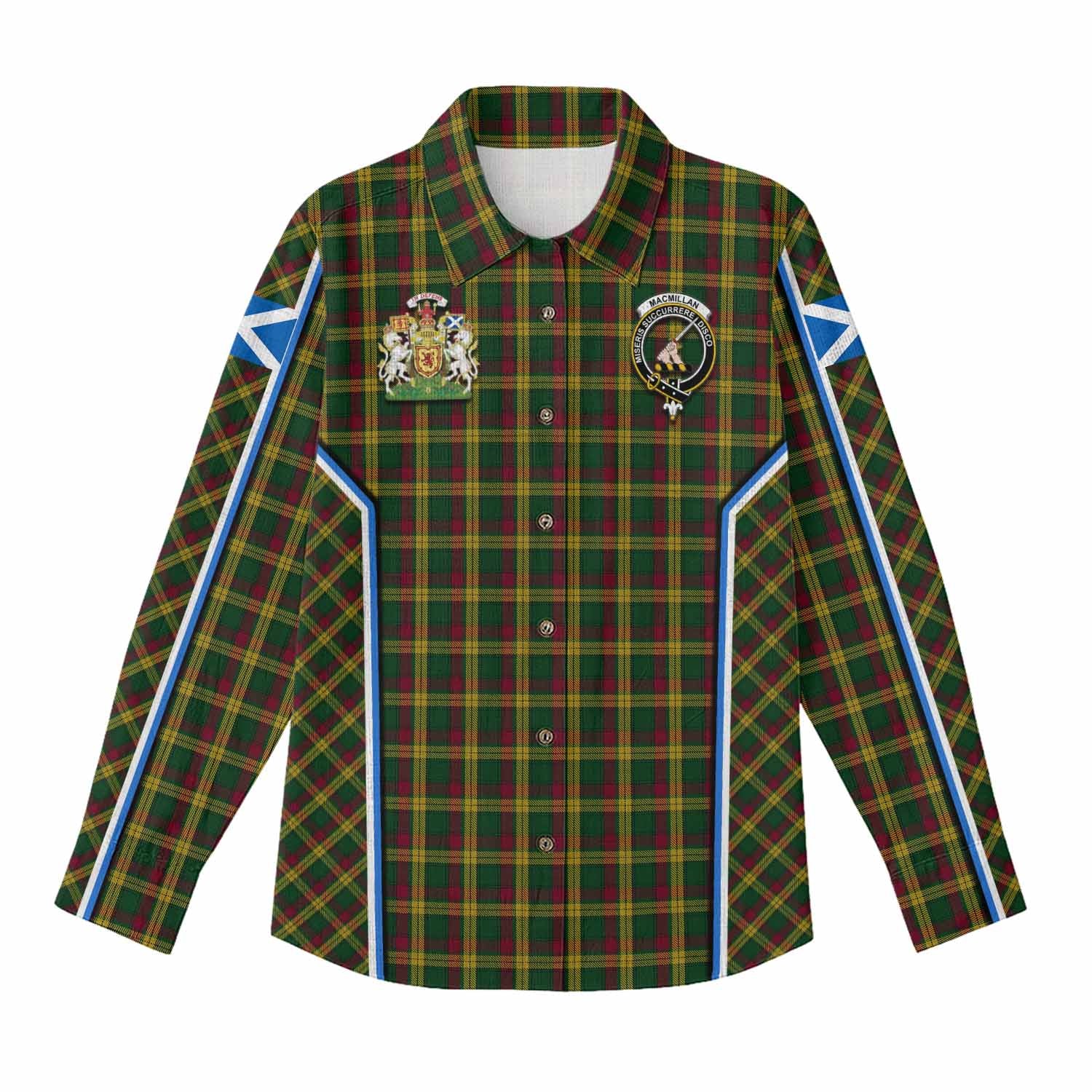 MacMillan (McMillan) Tartan Crest Women Casual Shirt Scotland Coat of Arm Flag Style - Tartan Vibes Clothing