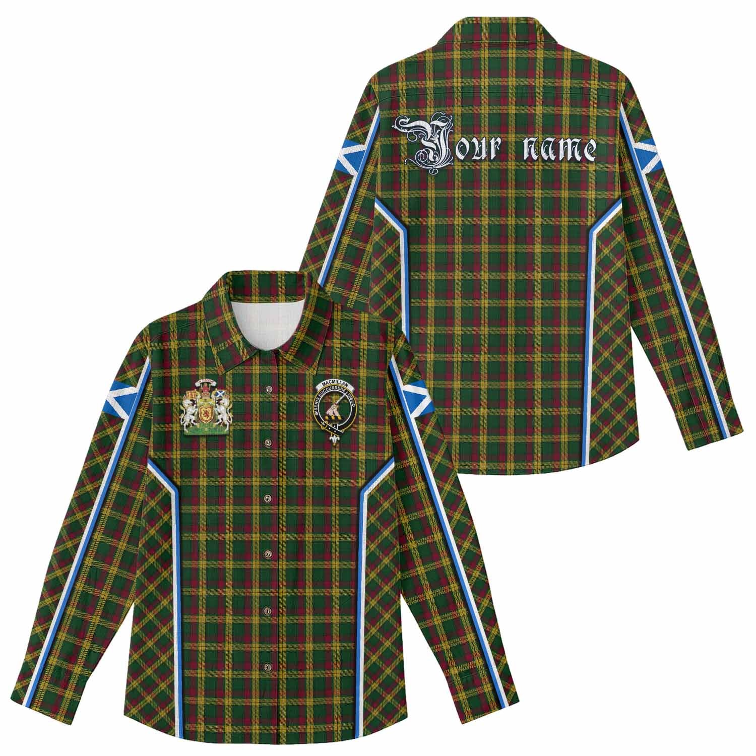 MacMillan (McMillan) Tartan Crest Women Casual Shirt Scotland Coat of Arm Flag Style - Tartan Vibes Clothing