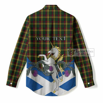 MacMillan (McMillan) Tartan Crest Women Casual Shirt Scottish Unicorn With Thistle