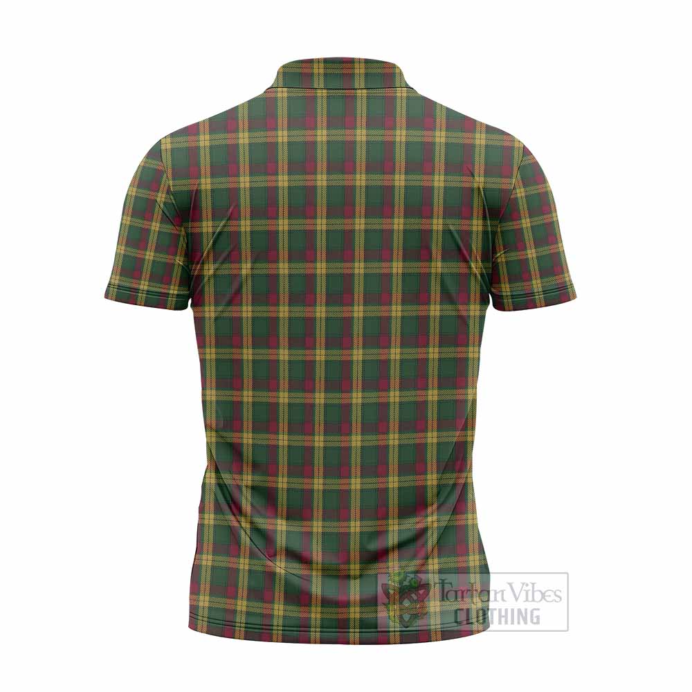 MacMillan (McMillan) Tartan Crest Zipper Polo Shirt Ferocious Lion Style