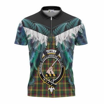 MacMillan (McMillan) Tartan Crest Zipper Polo Shirt New Zealand Maori Korowai Cloak