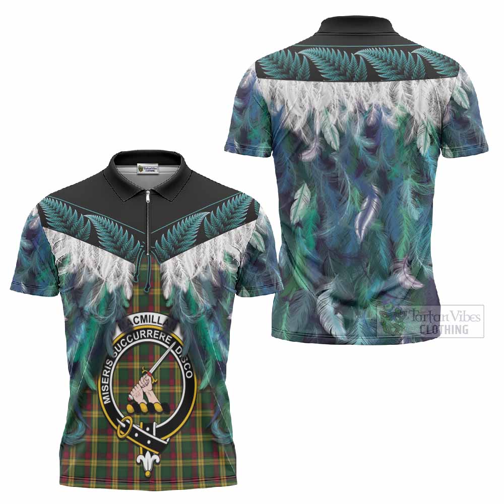 MacMillan (McMillan) Tartan Crest Zipper Polo Shirt New Zealand Maori Korowai Cloak