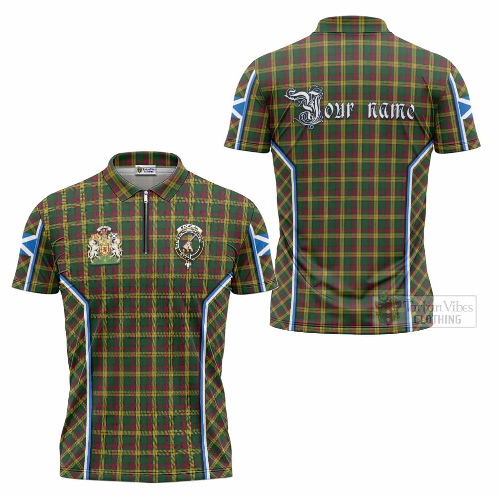 MacMillan (McMillan) Tartan Crest Zipper Polo Shirt Scotland Coat of Arm Flag Style - Tartan Vibes Clothing