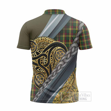 MacMillan (McMillan) Tartan Crest Zipper Polo Shirt Scottish Triskele Celtic