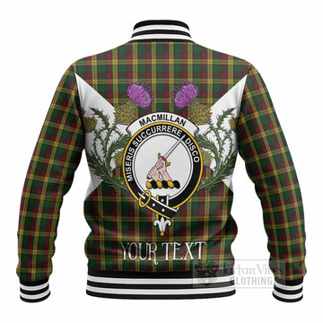 MacMillan (McMillan) Tartan Family Crest Baseball Jacket Scottish Burns Night Thistle Floral