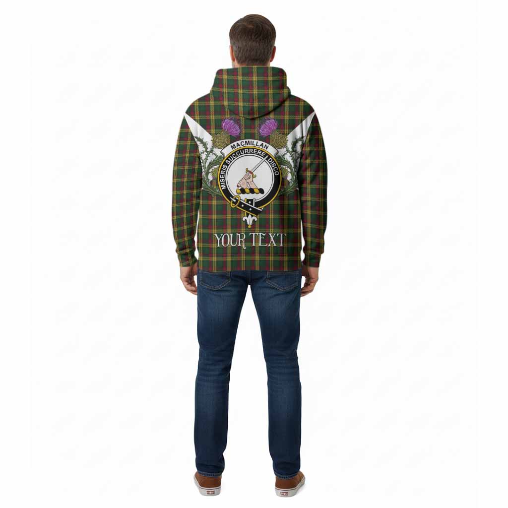 MacMillan (McMillan) Tartan Family Crest Cotton Hoodie Scottish Burns Night Thistle Floral