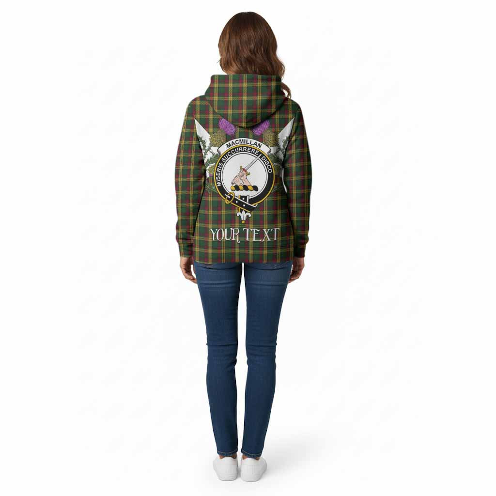 MacMillan (McMillan) Tartan Family Crest Cotton Hoodie Scottish Burns Night Thistle Floral