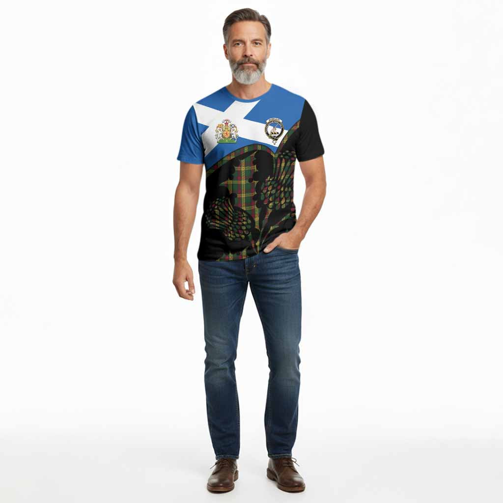 MacMillan (McMillan) Tartan Family Crest Cotton T-shirt Scotland Thistle Floral Flag Style