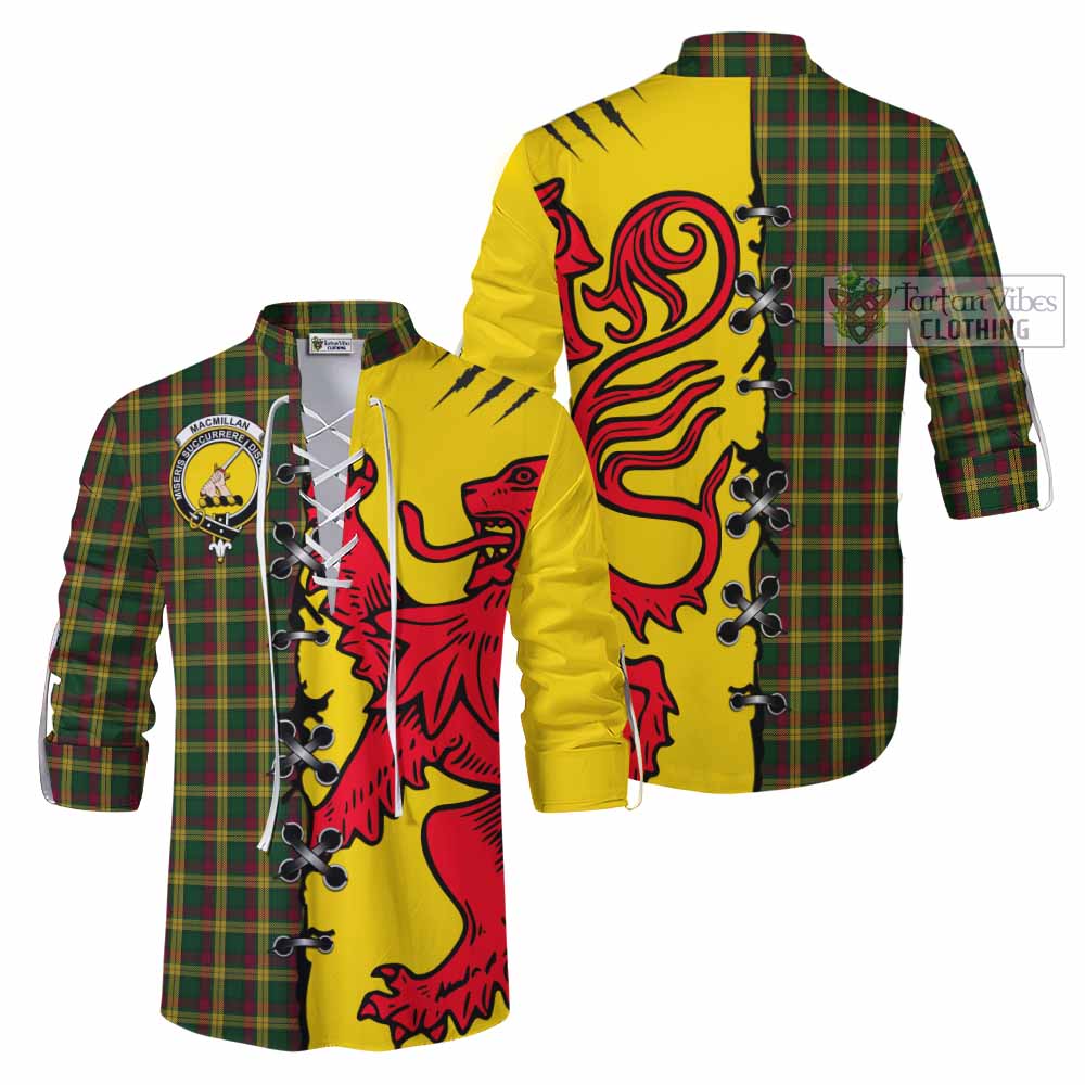 MacMillan (McMillan) Tartan Family Crest Ghillie Kilt Shirt Lion Rampant Honor - Tartan Vibes Clothing