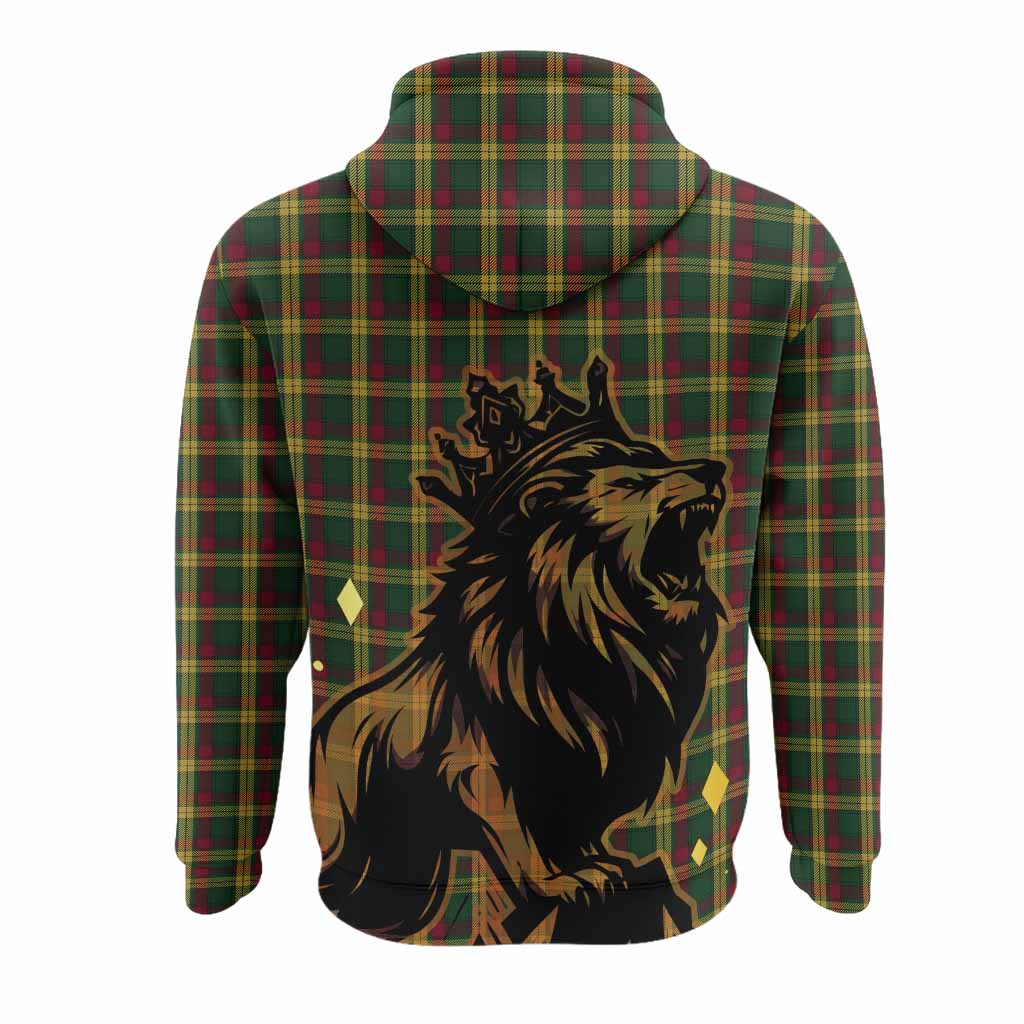 MacMillan (McMillan) Tartan Family Crest Hoodie Crowned Lion Roaring