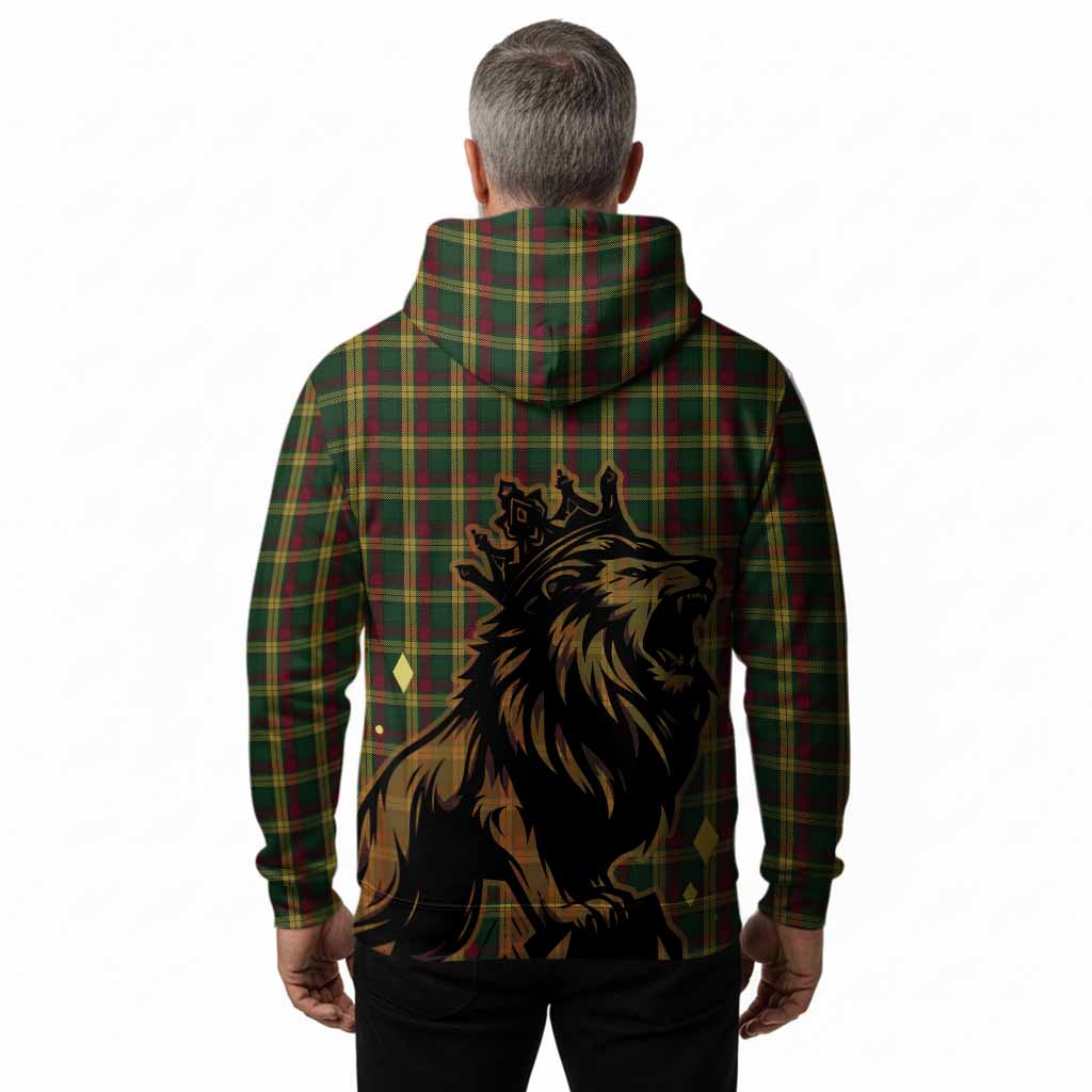MacMillan (McMillan) Tartan Family Crest Hoodie Crowned Lion Roaring