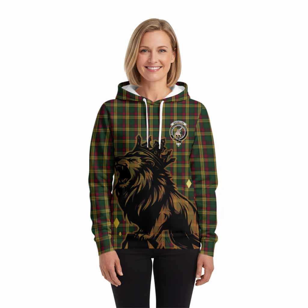 MacMillan (McMillan) Tartan Family Crest Hoodie Crowned Lion Roaring