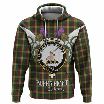MacMillan (McMillan) Tartan Family Crest Hoodie Scottish Burns Night Thistle Floral